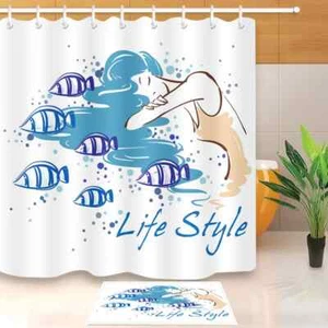 Daughter Sea Waterproof Bathroom Polyester Shower Curtain Liner Water Resistant - Imagen 1 de 8