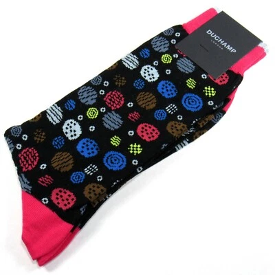 Duchamp Men's Dress Socks Geometric Spheres Black Multicolor One Size - Image 1 of 2