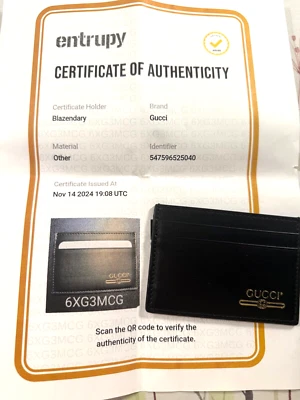 TARJETERO GUCCI AUTÉNTICO CUERO NEGRO/CERTIFICADO DE AUTENTICIDAD!!/NUEVO!! Foto 1 de 3
