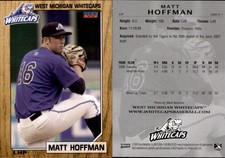 Matt Hoffman 2009 Choice West Michigan Whitecaps #11 Card *AutographDen*