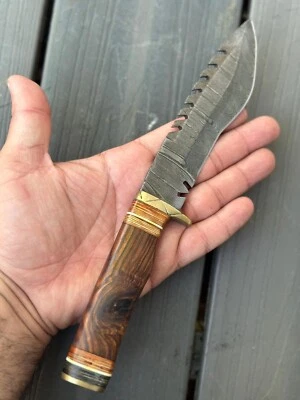 "Cuchillo táctico de caza Bowie hoja fija Damasco Full Tang 11"" Gurkha Kukri" Foto 1 de 4