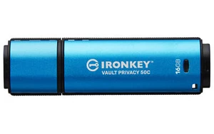 Kingston IronKey 16GB USB-C Vault Privacy 50C AES-256 Encrypted, FIPS 197 - Afbeelding 1 van 5