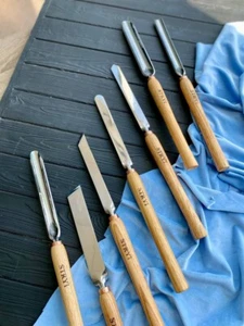 JUEGO DE 7 herramientas de torneado de madera cincel de gubia extracto nítido garantía 20 años tienda directa - Imagen 1 de 6