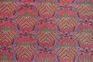 Faux Silk Brocade (Cloud Paradise) Jacquard Damask Kimono Fabric Material BL1 - Picture 1 of 47