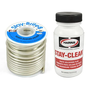 Harris Solder Kit SB861 & SCPF4 - Stay-Brite #8 Silver Bearing Solder with Flux - Picture 1 of 1