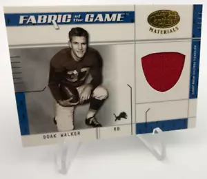 2003 DOAK WALKER JERSEY RARE/50 Leaf Certified MATERIALS Card DETROIT LIONS HOF - Picture 1 of 8
