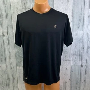 Fila Sport Mens Large Black 100% Polyester Long Sleeve Crew Neck Tee Shirt - Picture 1 of 6
