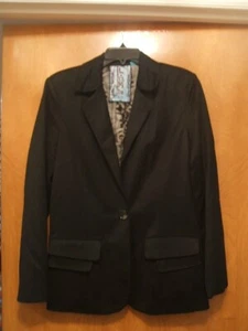 L.A.M.B. Gwen Stefani Jacket Black Sz 10 Wool 2009 Fall Collection Lined Blazer - Picture 1 of 13