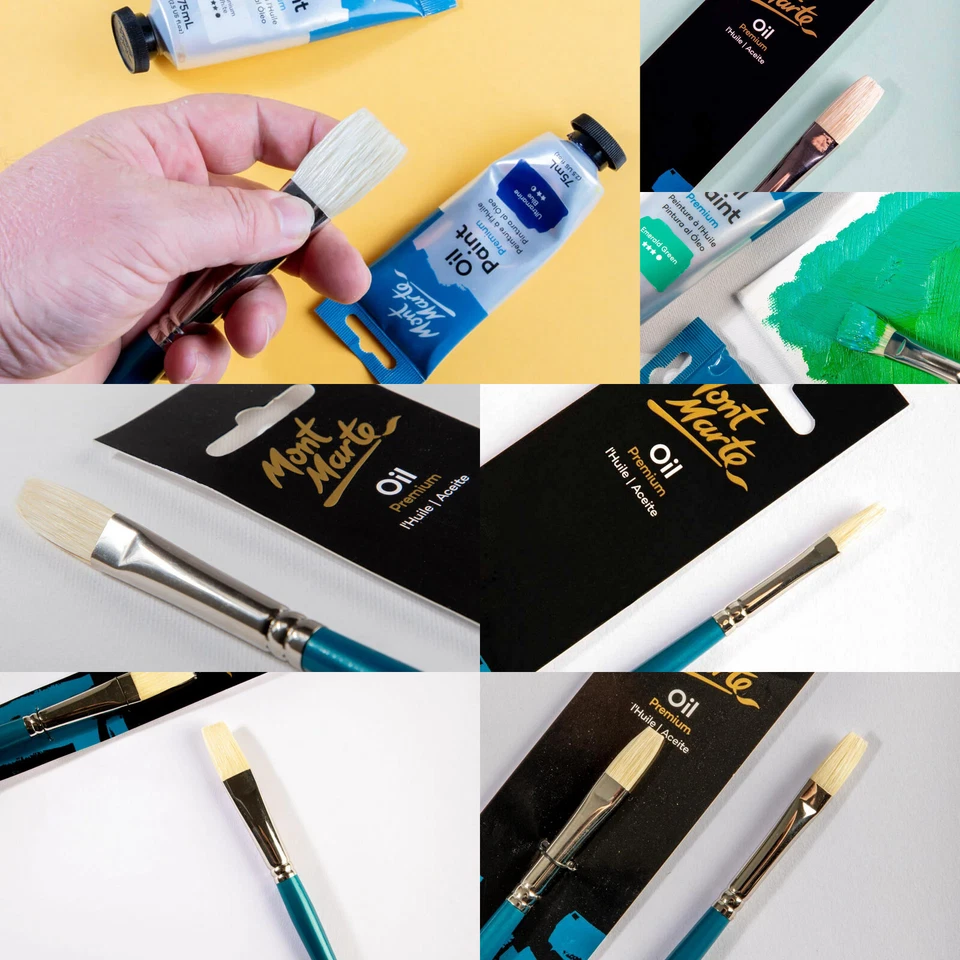 1pc Mont Marte High Quality OIL Brush Artist Paint Chungking Flat Brush - image 1 of 1