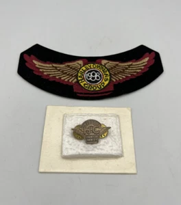1998 HOG Harley Davidson Motorcycle Owners Group Rocker Patch And Pin Set - Picture 1 of 5