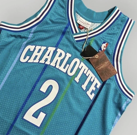 MITCHELL & NESS NBA SWINGMAN LARRY JOHNSON HORNETS 1992-93 ROAD JERSEY  LARGE Cover