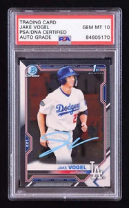 Jake Vogel Signed 2021 Bowman Chrome Prospects #BCP59 RC (PSA | Auto 10) Rookie - Picture 1 of 2