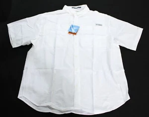Columbia Men’s PFG Tamiami II Short Sleeve Angler's Shirt MS7 White XL NWT - Picture 1 of 5