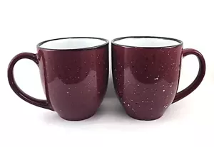 Tazza da tè caffè in ceramica rossa maculata 16 oz. Set di 2 - Foto 1 di 6