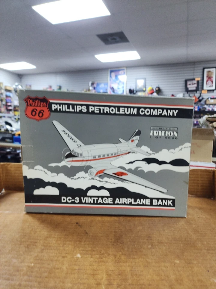 Phillips Petroleum Company DC-3 Vintage Airplane Bank 1:32 Scale Diecast - Image 1 of 4