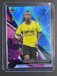 2021-22 Topps Finest UEFA Youssoufa Moukoko Blue Aqua Vaporwave /99 #85 - Picture 1 of 2