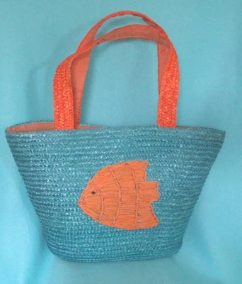 Bolso de Paja Sunny by Magid en Agua y Naranja - ¡Nuevo! ¡SOLO RECOGIDA LOCAL! Foto 1 de 4