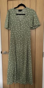 ASOS Pretty Mint Green Polka Dot Dress Size 10 - Picture 1 of 5