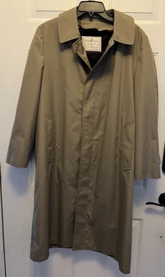 Towne London Fog Trench Coat Tan With Brown Liner Size 38 Regular Men’s Vtg - Image 1 of 4