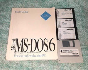 Vintage Microsoft MS-DOS 6 3.5" Diskettes Operating System & User Manual - Picture 1 of 7