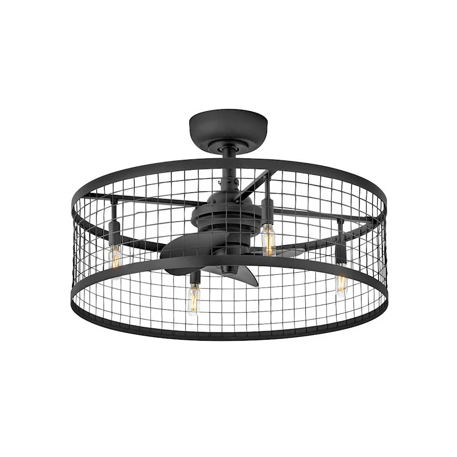 Hinkley Fan Finnigan 24" LED Fandelier, Matte Black/Black - 904724FMB-LIA - Image 1 of 1