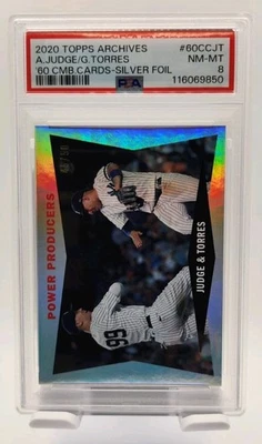 2020 Topps Archives 银箔 Aaron Judge,Gleyber Torres #60CC-JT PSA 8 — 第 1/2 张图片