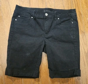 White House Black Market Damen Bermuda Shorts, Gr. 6, Black Denim, weiche Baumwolle - Bild 1 von 5