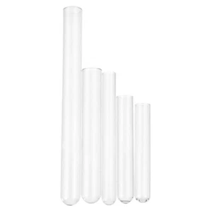 50 Pcs Glass Test Tube Scientific Experiments Flat Bottom Clear Tubes - Picture 1 of 12