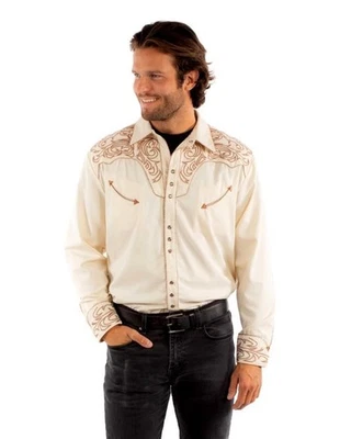 Camisa occidental a presión de manga larga bordada Scully para hombre Foto 1 de 3