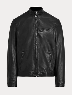 全新带标签 - Polo Ralph Lauren - 男式皮革夹克男式 S 码 - 698 美元 — 第 1/4 张图片