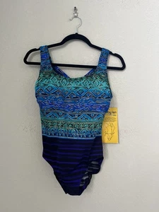 Robby Len By Longitude Women's Multicolored One Piece Bathing Suit Size 10 NEW - Picture 1 of 6