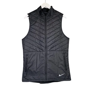 Nike Running Aerolayer Thermal Gilet Vest Medium Mens Black Quilted CJ5478-010 - Picture 1 of 15