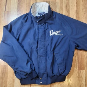 Chaqueta De Colección Ranger Boats Flippin, Logo AR Talla XL Azul Marino Blanco Bordada Años 90 Usada en Excelente Condición - Imagen 1 de 10