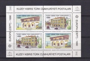 SA08c Turkish Cyprus 1990 EUROPA Stamps - Post Offices mint block - Picture 1 of 1
