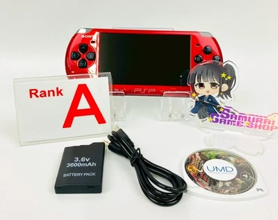 Sony PSP-3000 Red Black Console A Rank & New Battery USB Cable Set 710 - Image 1 of 4