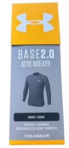 Under Armour 1343244 Men's UA ColdGear Base 2.0 Top Baselayer Crew Shirt, Black - Picture 1 of 6