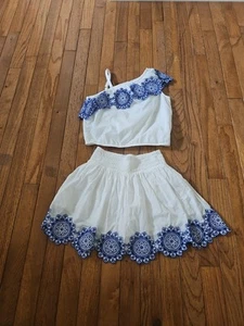 Abercrombie Kids 2-Piece Blue & White santorini Top & Skort Set Girls 7/8 Summer - Picture 1 of 3