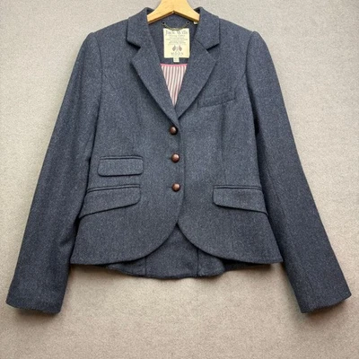 JACK WILLS MOON Jacket UK 12 Navy Blazer Tweed Hacking Country Herringbone - Image 1 of 4