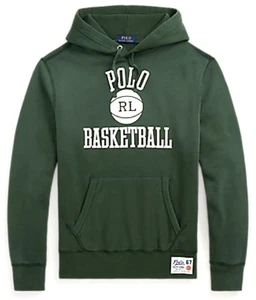 Herren Polo Ralph Lauren grün RL 1967 Basketball Print Fleece Hoodie Gr. XL - Bild 1 von 6