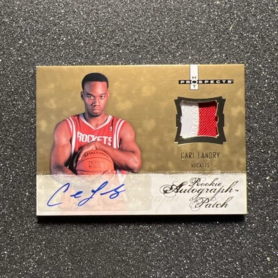 2007-08 Fleer Hot Prospects CARL LANDRY #104 Rookie PATCH AUTO /599 NBA ROCKETS - Image 1 of 4