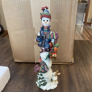 Figura de vacaciones de muñeco de nieve lápiz Lenox 2000 “Winter Pal” 12 pulgadas - Imagen 1 de 8