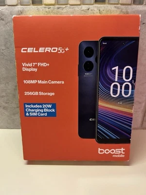 MOTOROLA Boost Mobile Prepaid Celero 5G+ 108MP 256GB 7” FHD+ Display Gorilla Glass 3