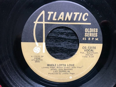 Led Zeppelin WHOLE LOTTA LOVE / Living Loving Maid 1975 Atlantic Oldies 45 VG - Image 1 of 4