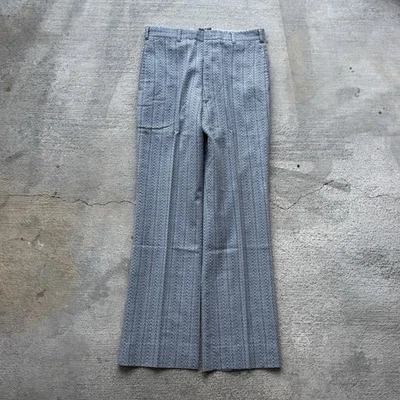 Vintage 50’s TrousersROCKABILLY Dress Pants 30x30 Blue Striped - Image 1 of 4