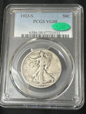💚1923 S Walking Liberty Half Dollar PCGS VG8 AND CAC!!! - TOUGH DATE! 💚