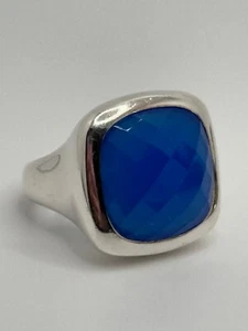 Milor Italy 950 Sterling Silver Chalcedony Statement Ring - Picture 1 of 13