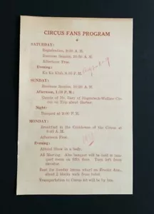 1937 Circus Fans PROGRAM - Picture 1 of 9