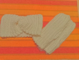 Stirnband+ Stulpen handgefertigt*weiß - Bild 1 von 1