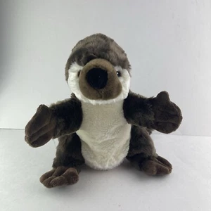 Marioneta de mano Eco Pals River Otter peluche animal de peluche juguete suave marrón - Imagen 1 de 20