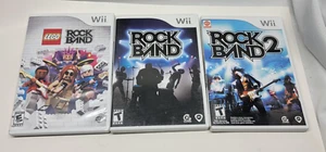 LEGO Rock Band + Rock Band 1 & 2 Wii all CIB with Manuals - Picture 1 of 8